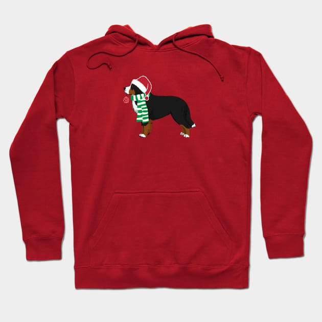 Christmas Bernese Mt Dog Hoodie by EMR_Designs